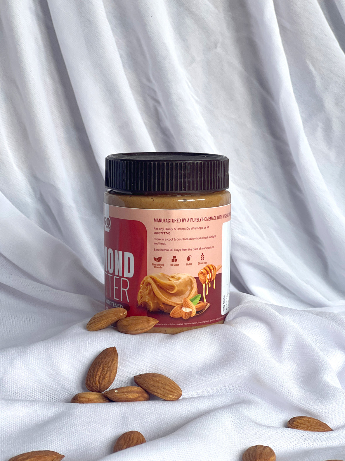 Almond Butter, Honey Sweetened, Creamy 250g