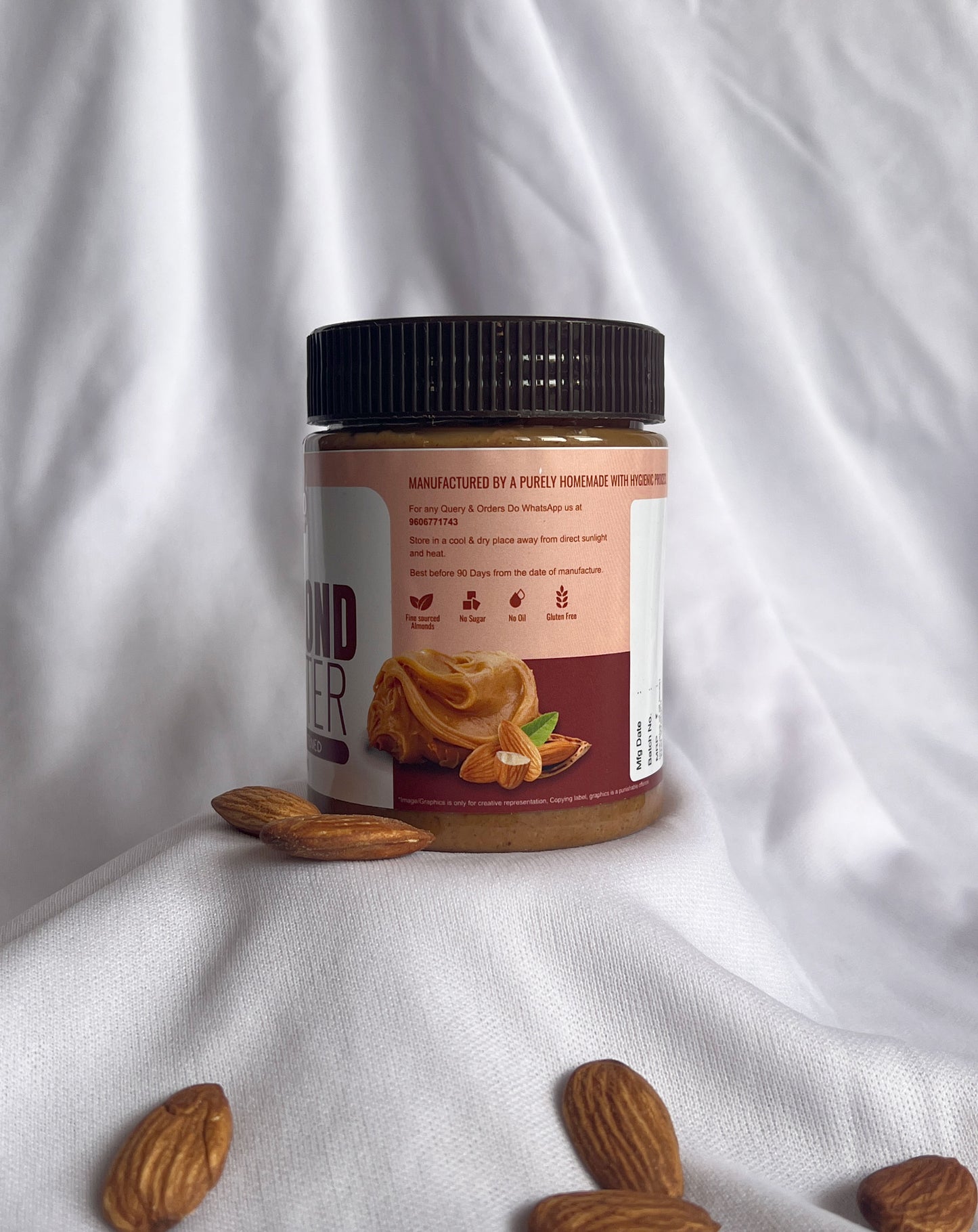 Almond Butter, Usweetened, Creamy 250g
