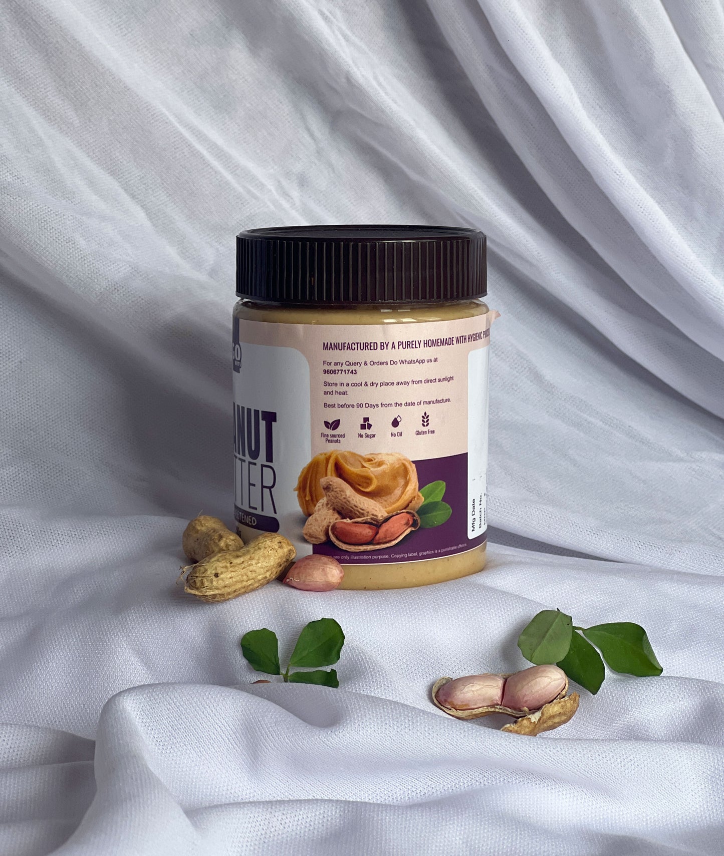 Peanut Butter, Unsweetened, Creamy 250g & 500g